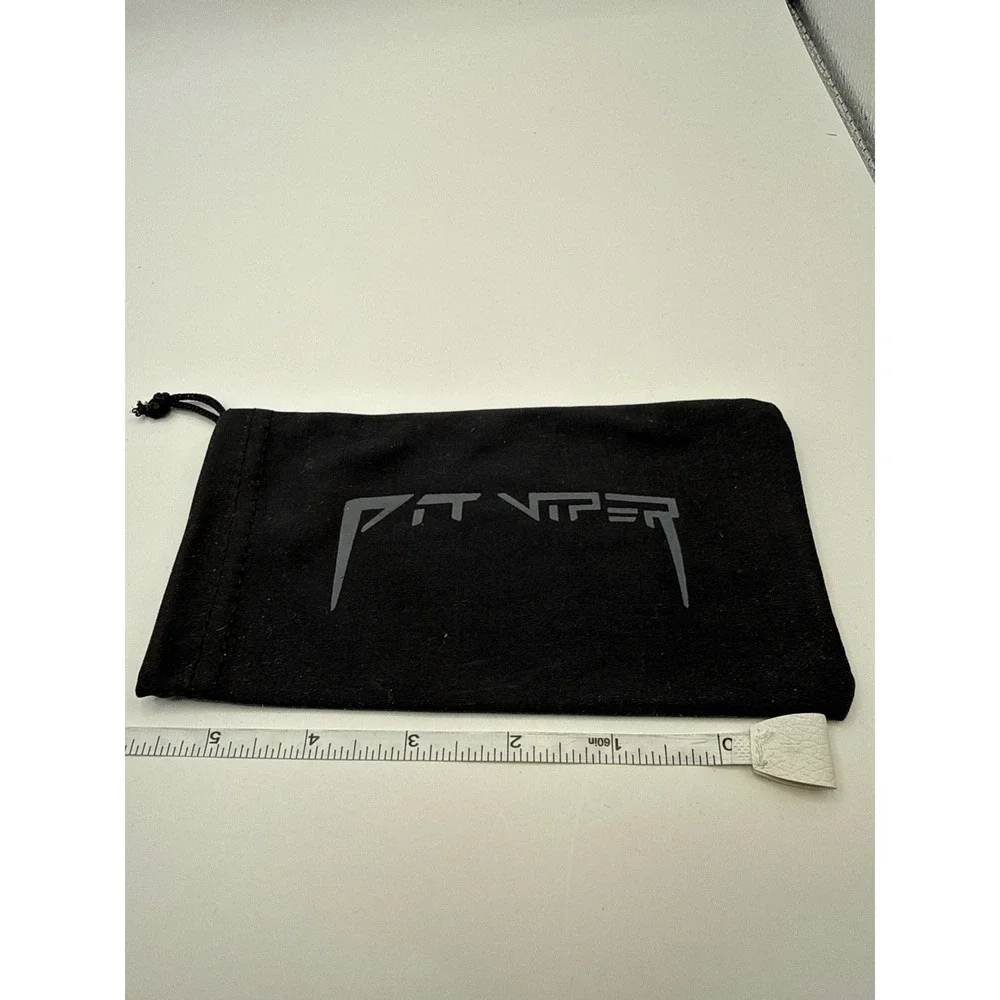 Pit Viper Sunglasses Soft Microfiber Drawstring Pouch Case Black Grey Logo